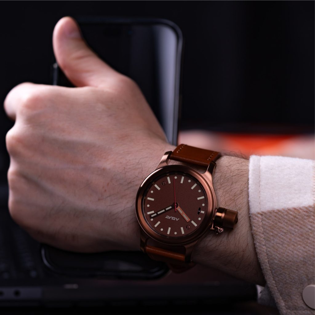 AGAT Estet Brown Index Watch