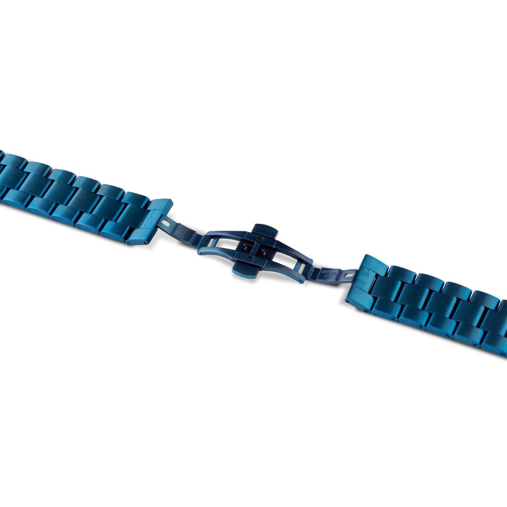AGAT Blue Steel 46mm Solid Watch Bracelet with Contoured Links
