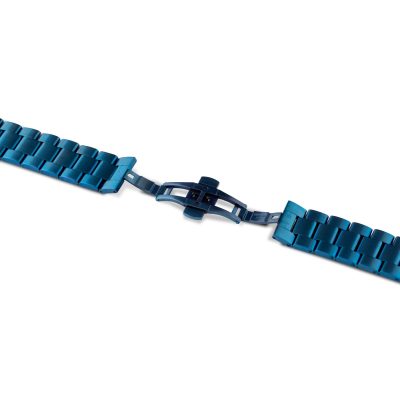 AGAT Blue Steel 46mm Solid Watch Bracelet with Contoured Links
